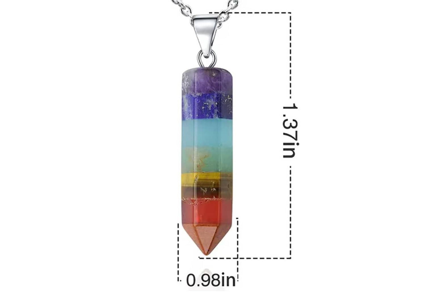 7 Chakra Layered Gemstones Healing Pendant