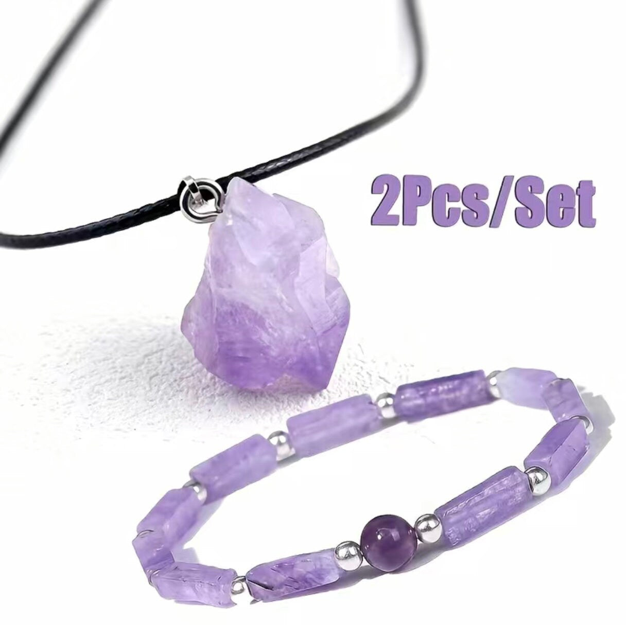 Amethyst sold Necklace and Bracelet Set