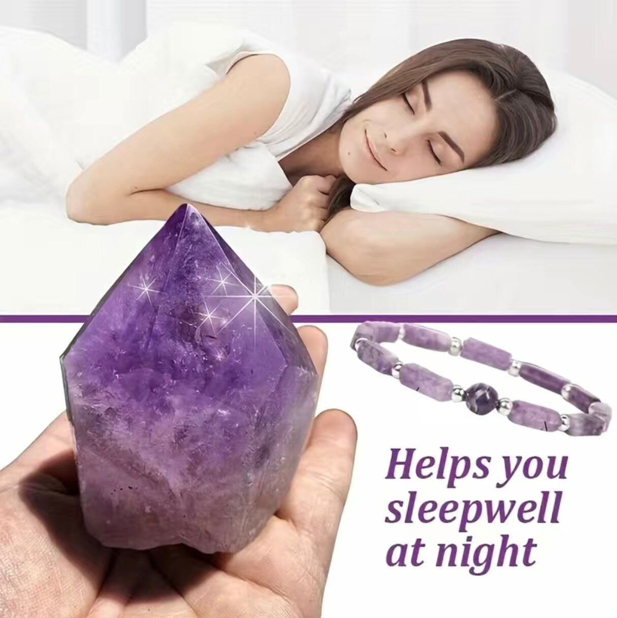 2pcs Amethyst Bracelet and Necklace Set