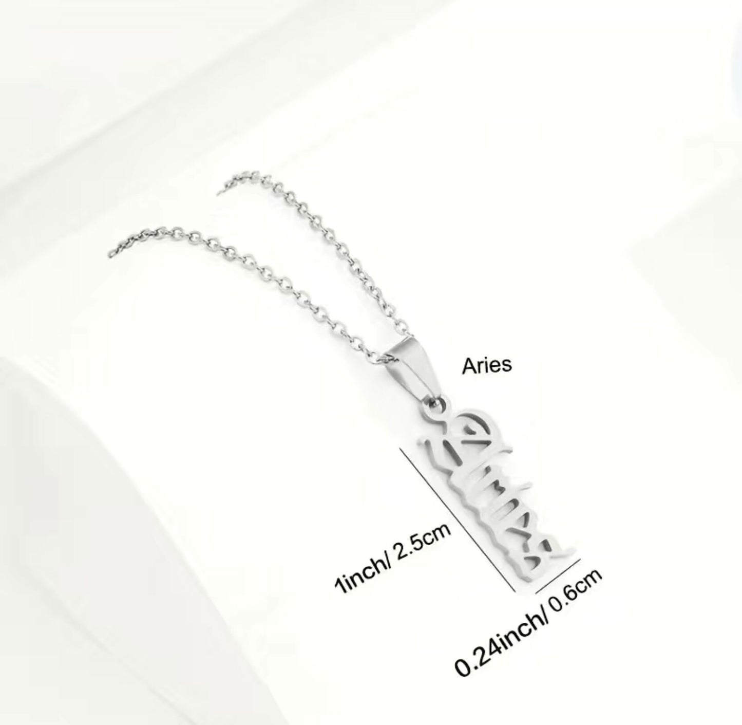 All 12 Zodiac Silver Necklaces- Aries, Taurus, Gemini, Cancer, Leo, Virgo, Libra, Scorpio, Sagittarius, Capricorn, Aquarius, Pisces