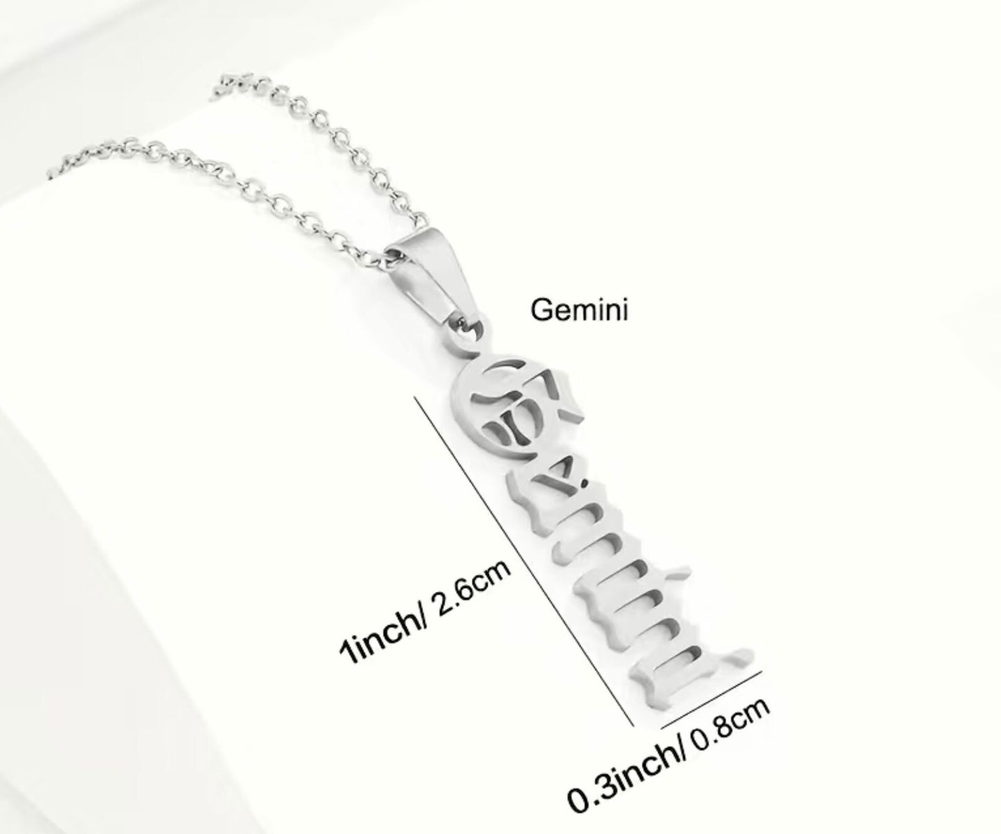 All 12 Zodiac Silver Necklaces- Aries, Taurus, Gemini, Cancer, Leo, Virgo, Libra, Scorpio, Sagittarius, Capricorn, Aquarius, Pisces