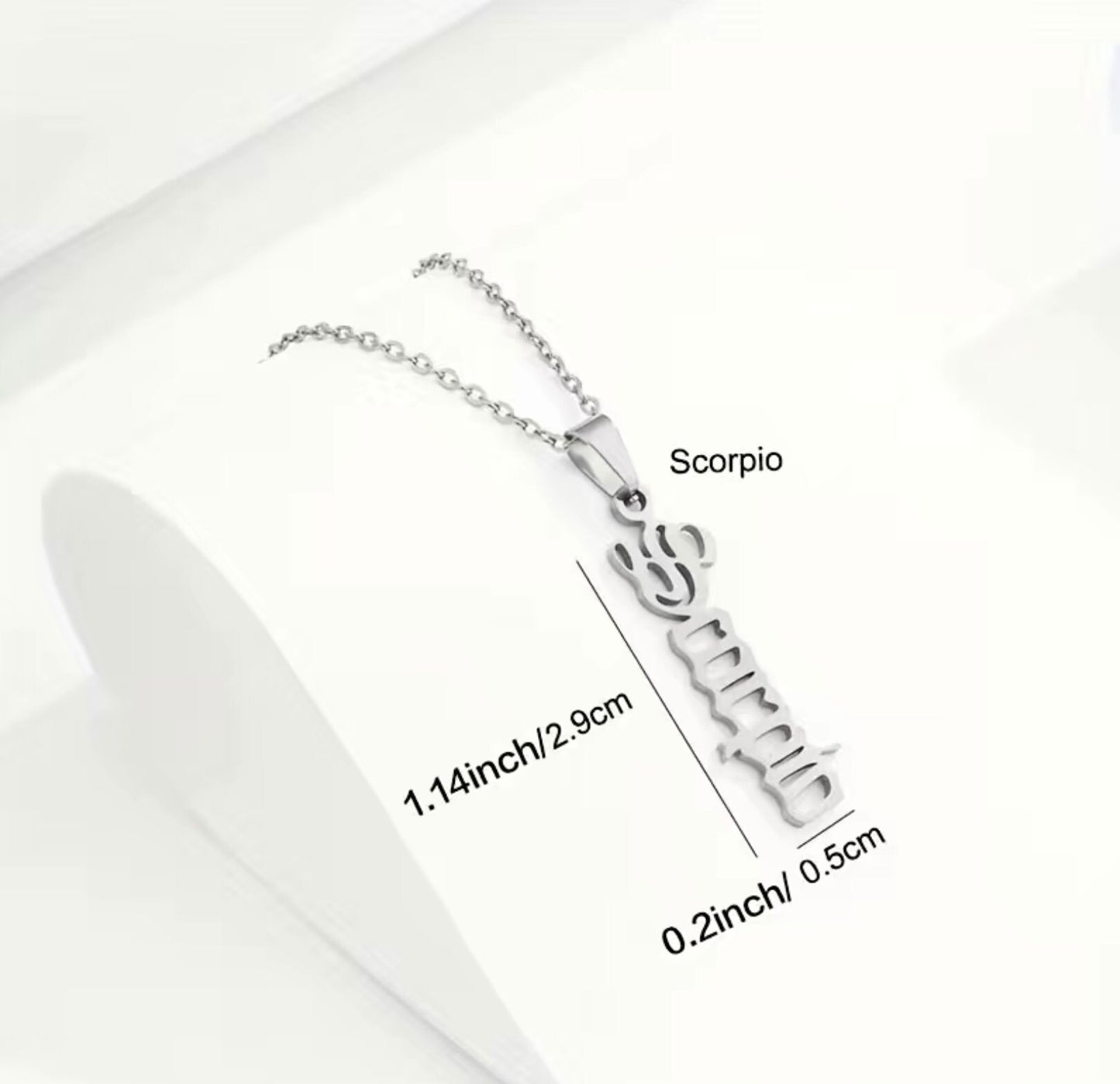 All 12 Zodiac Silver Necklaces- Aries, Taurus, Gemini, Cancer, Leo, Virgo, Libra, Scorpio, Sagittarius, Capricorn, Aquarius, Pisces