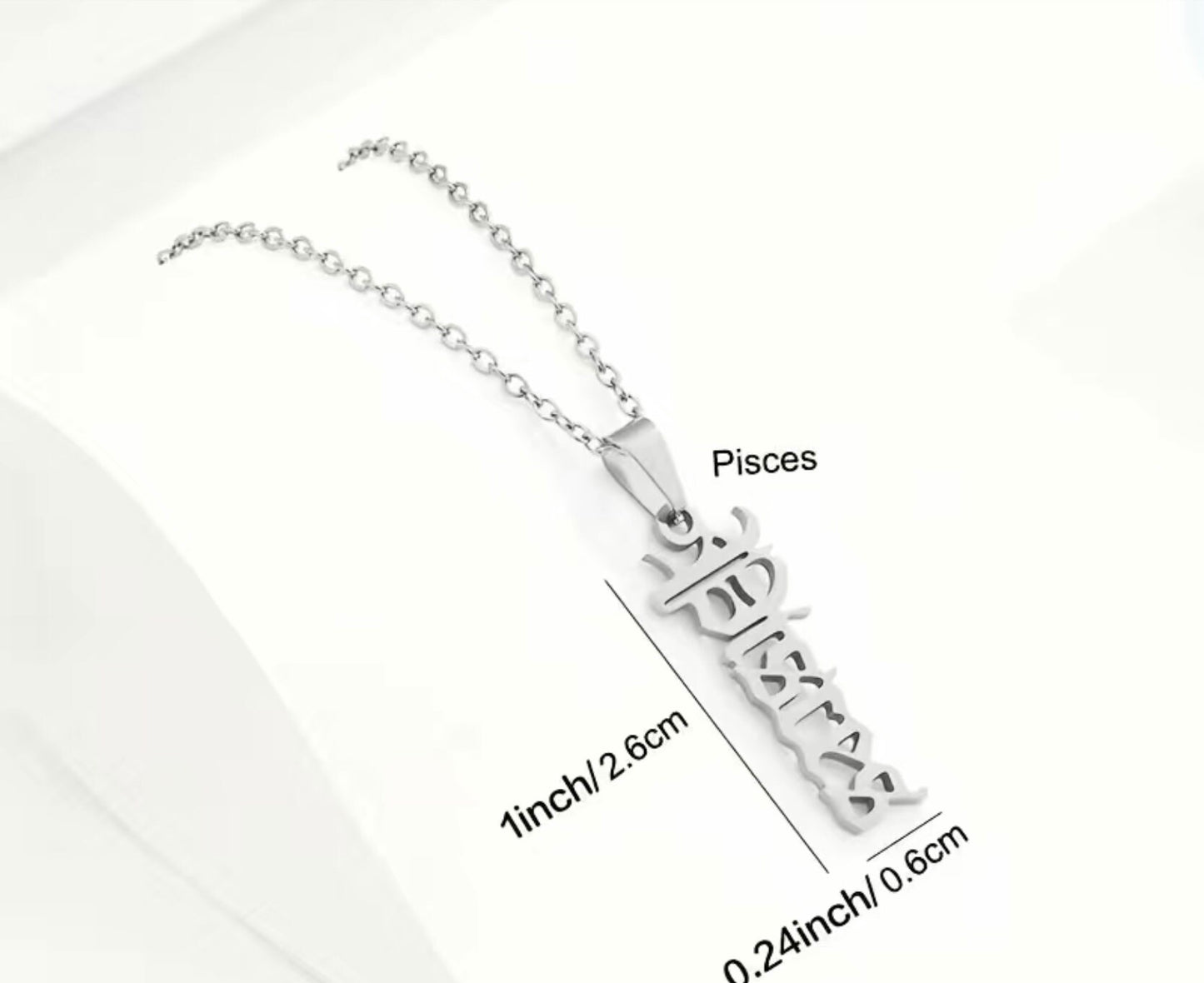 All 12 Zodiac Silver Necklaces- Aries, Taurus, Gemini, Cancer, Leo, Virgo, Libra, Scorpio, Sagittarius, Capricorn, Aquarius, Pisces