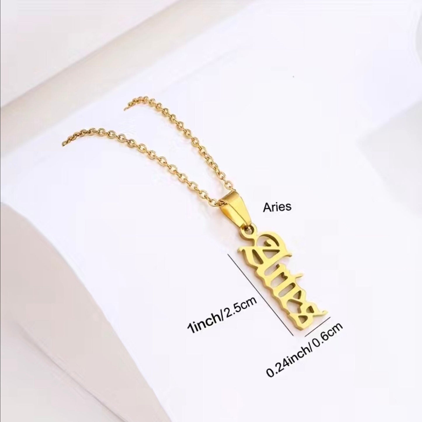 All 12 Zodiac Gold Necklaces- Aries, Taurus, Gemini, Cancer, Leo, Virgo, Libra, Scorpio, Sagittarius, Capricorn, Aquarius, Pisces