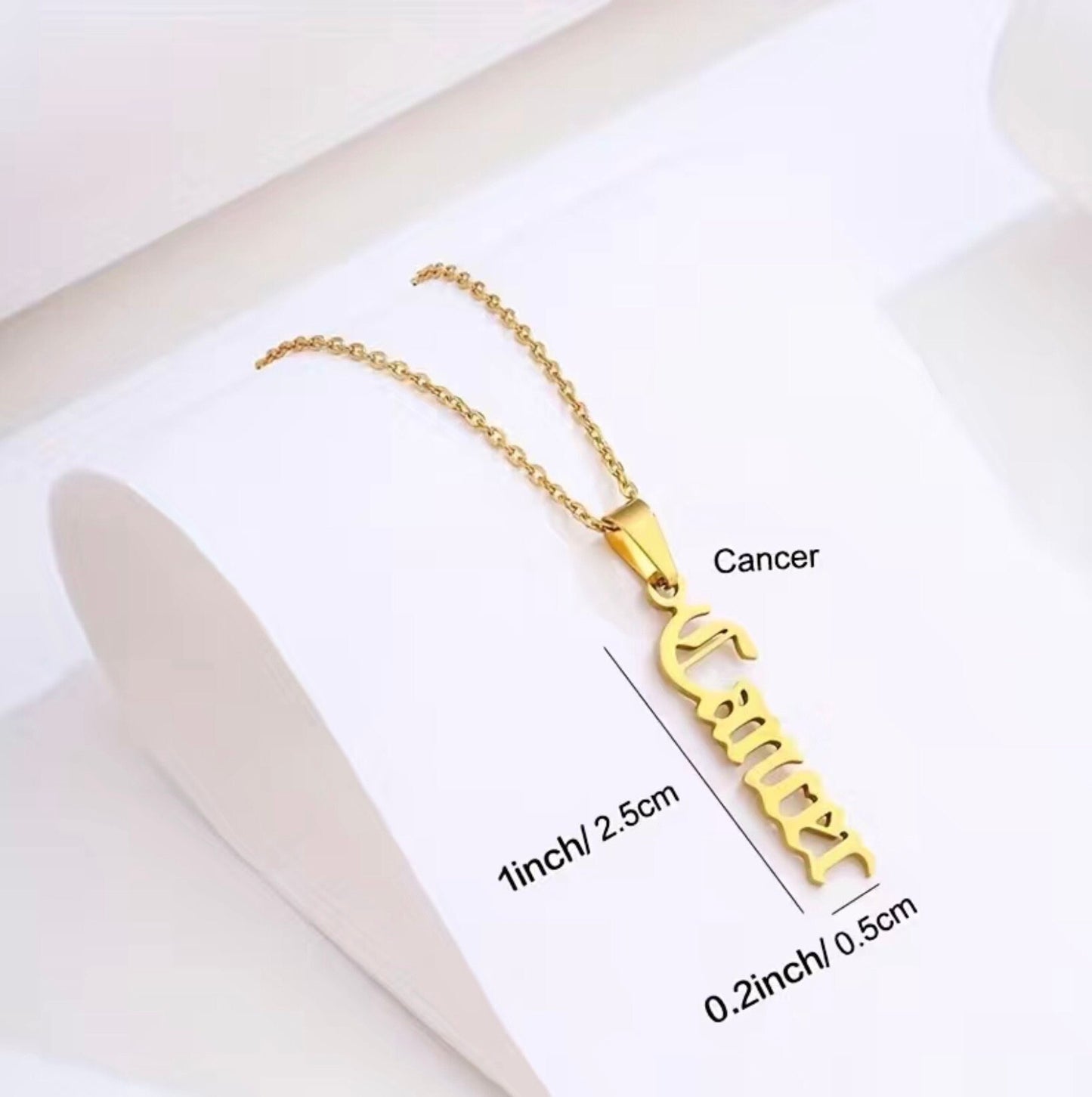 All 12 Zodiac Gold Necklaces- Aries, Taurus, Gemini, Cancer, Leo, Virgo, Libra, Scorpio, Sagittarius, Capricorn, Aquarius, Pisces