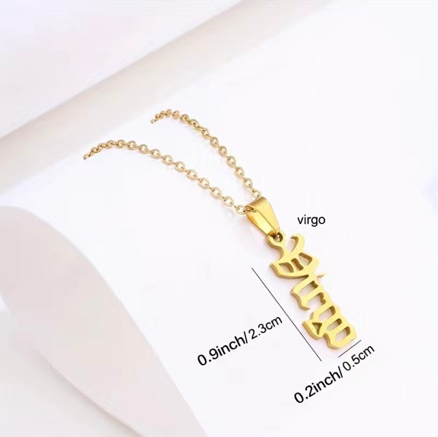 All 12 Zodiac Gold Necklaces- Aries, Taurus, Gemini, Cancer, Leo, Virgo, Libra, Scorpio, Sagittarius, Capricorn, Aquarius, Pisces
