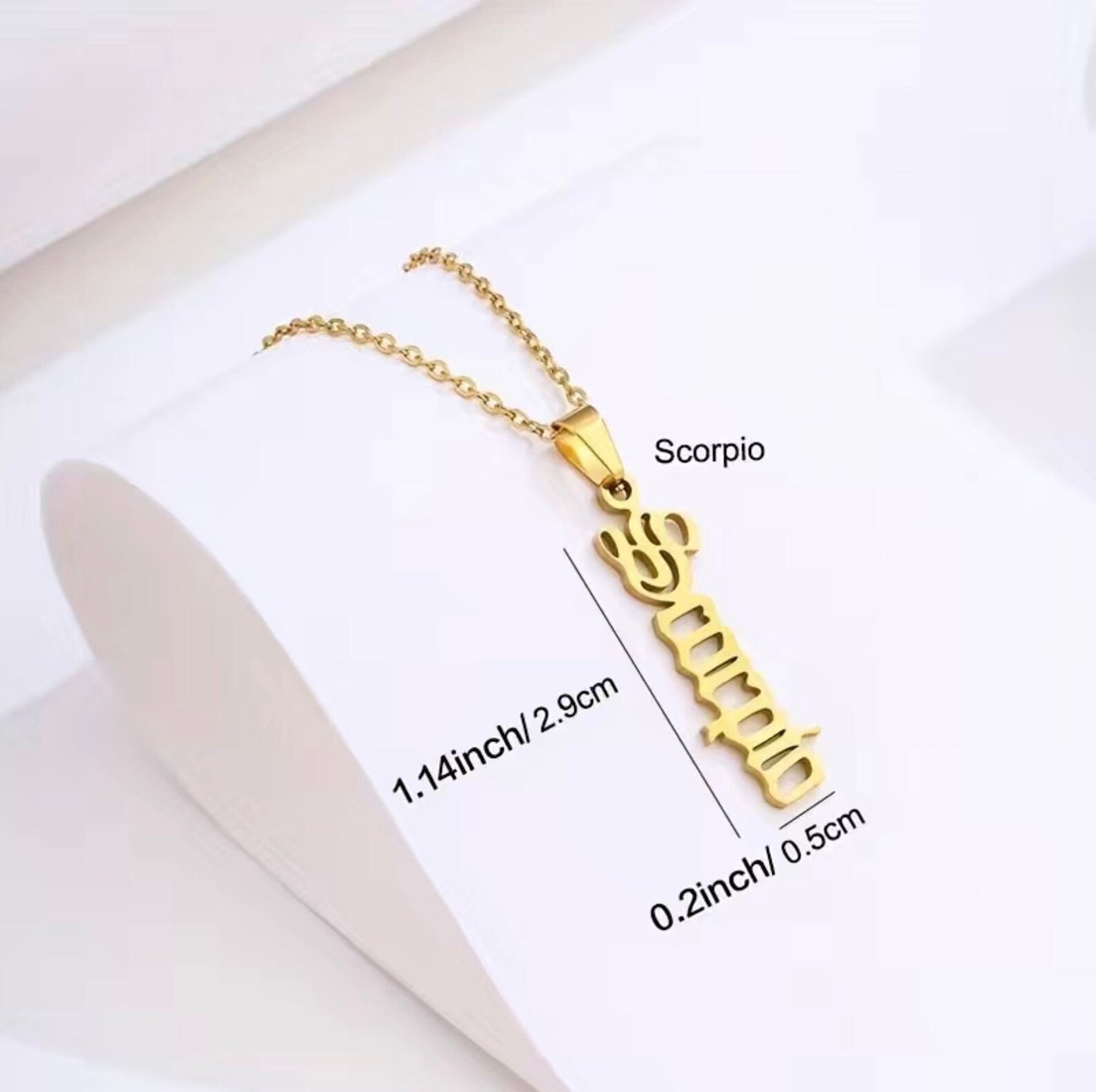 All 12 Zodiac Gold Necklaces- Aries, Taurus, Gemini, Cancer, Leo, Virgo, Libra, Scorpio, Sagittarius, Capricorn, Aquarius, Pisces