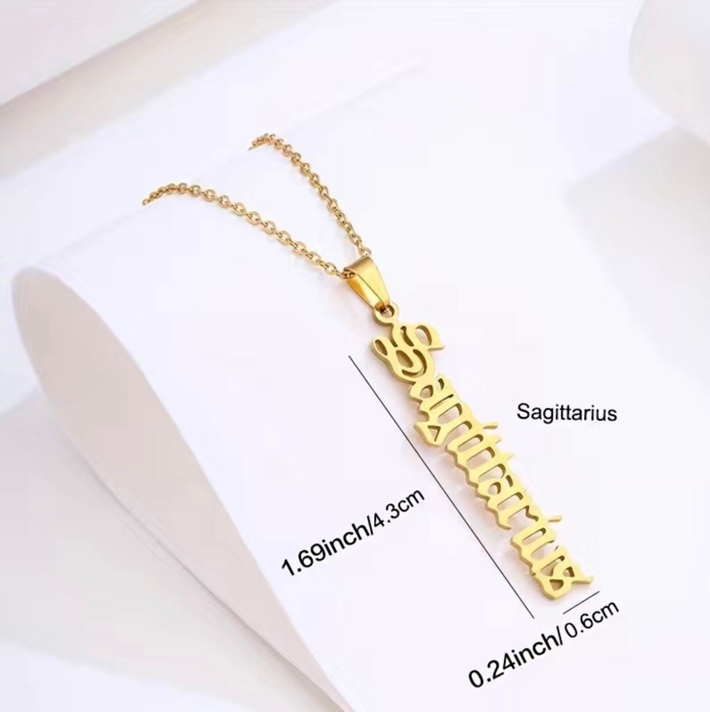 All 12 Zodiac Gold Necklaces- Aries, Taurus, Gemini, Cancer, Leo, Virgo, Libra, Scorpio, Sagittarius, Capricorn, Aquarius, Pisces