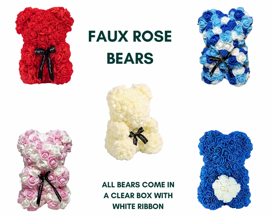 Faux Rose Bears for Valentine’s Day