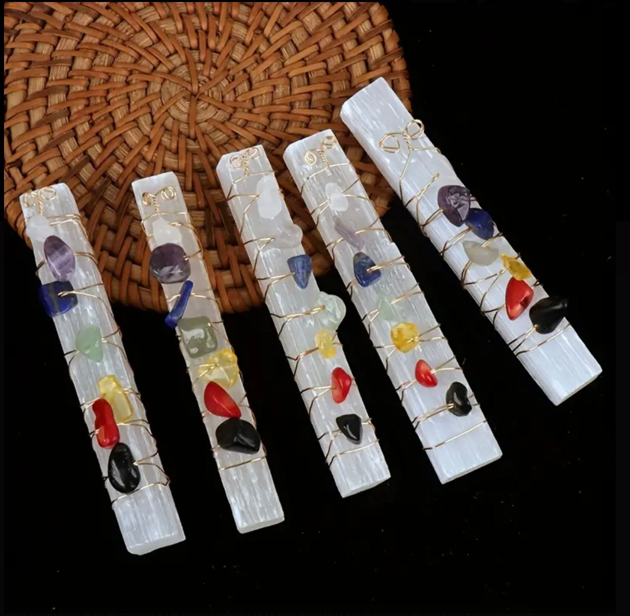 Chakra Harmony Gold-wrapped Selenite Wand