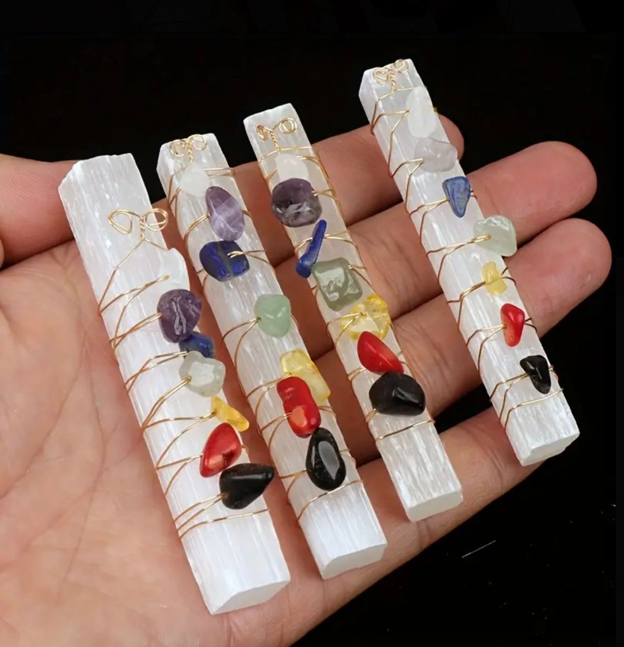 Chakra Harmony Gold-wrapped Selenite Wand